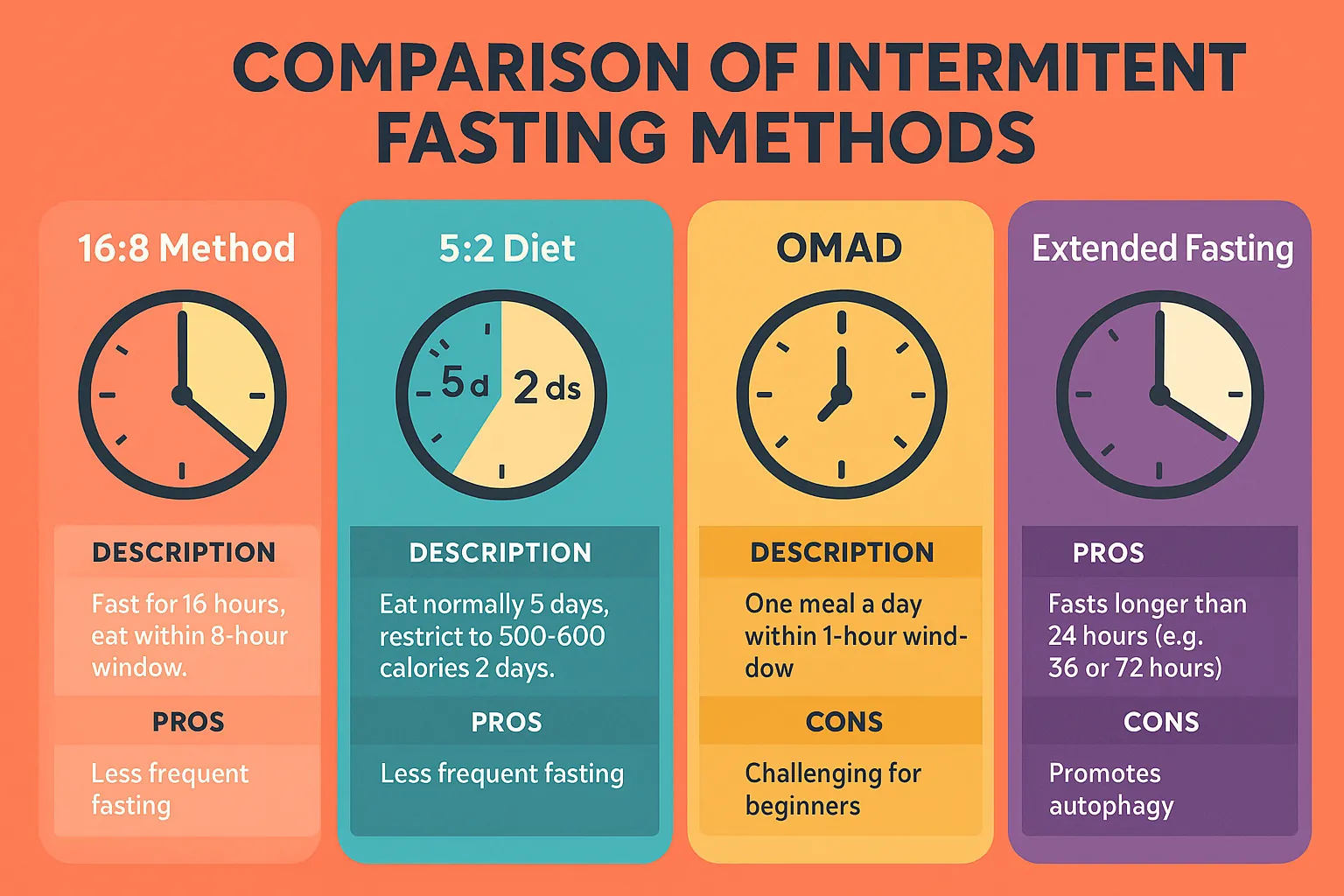 Comparison of intermittent fasting methods